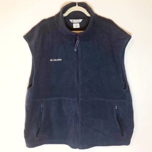 Columbia Navy Blue Fleece Zipped Vest XXL EUC